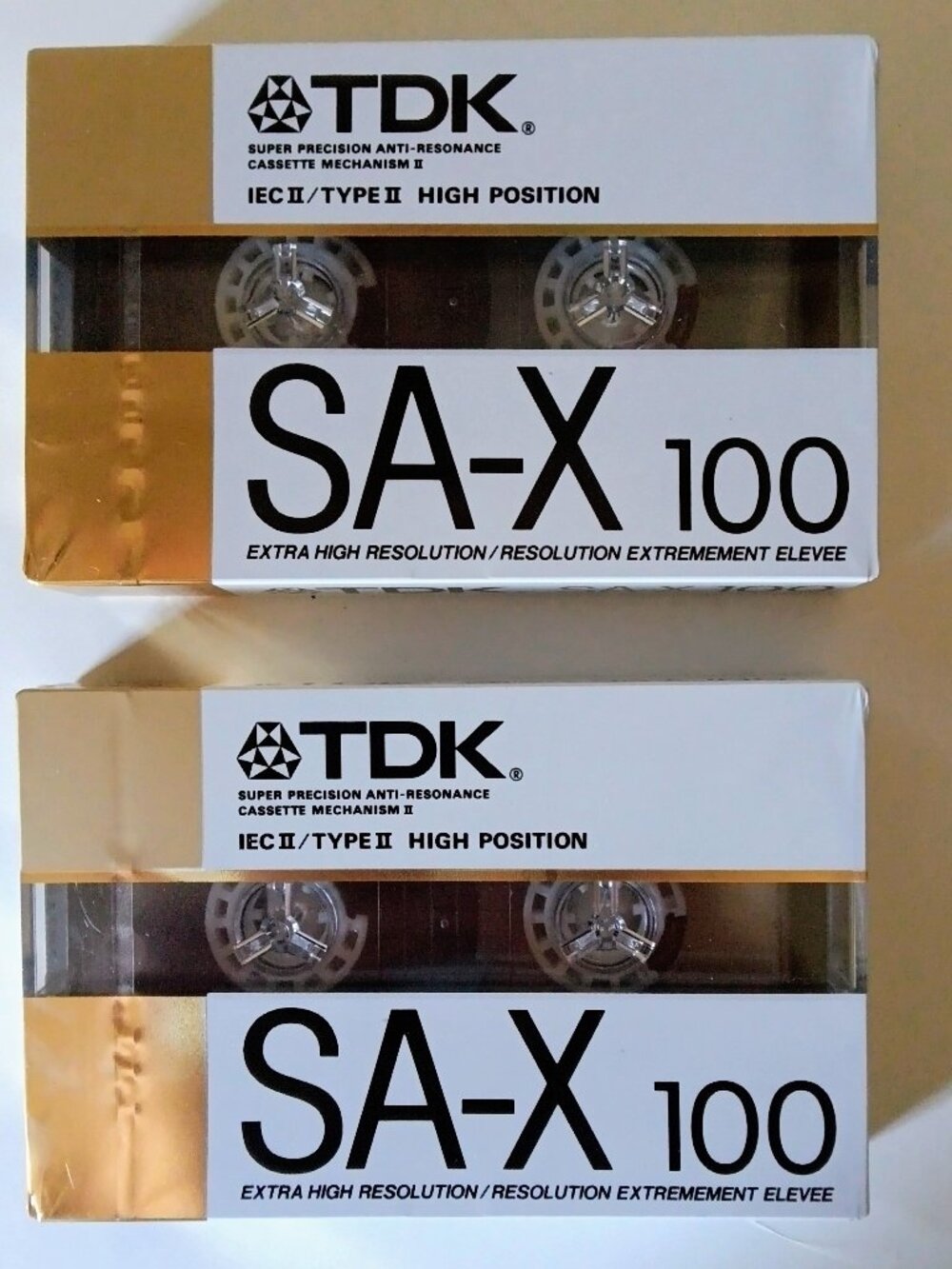 2 - VINTAGE 1988 TDK SA-X 100 Minute Cassette Tapes Japan NEW SEALED PERFECT